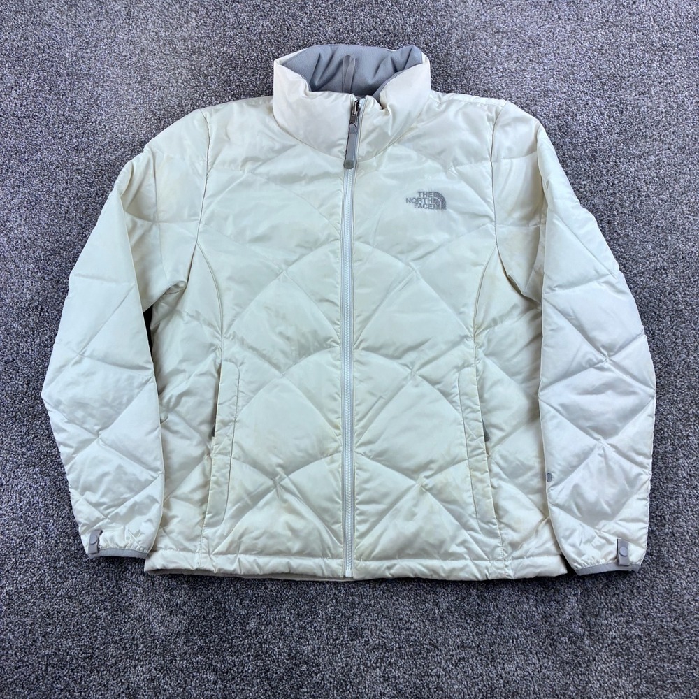 North Face Aconcagua Puffer Jacket Women's Large White 550 Down Fill Coat